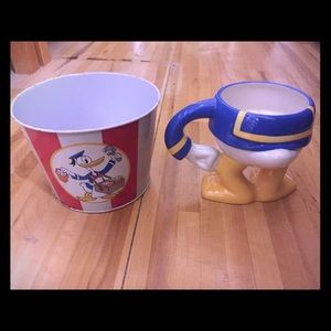 Donald Duck Memorabilia Mug&Vintage Popcorn Bowl